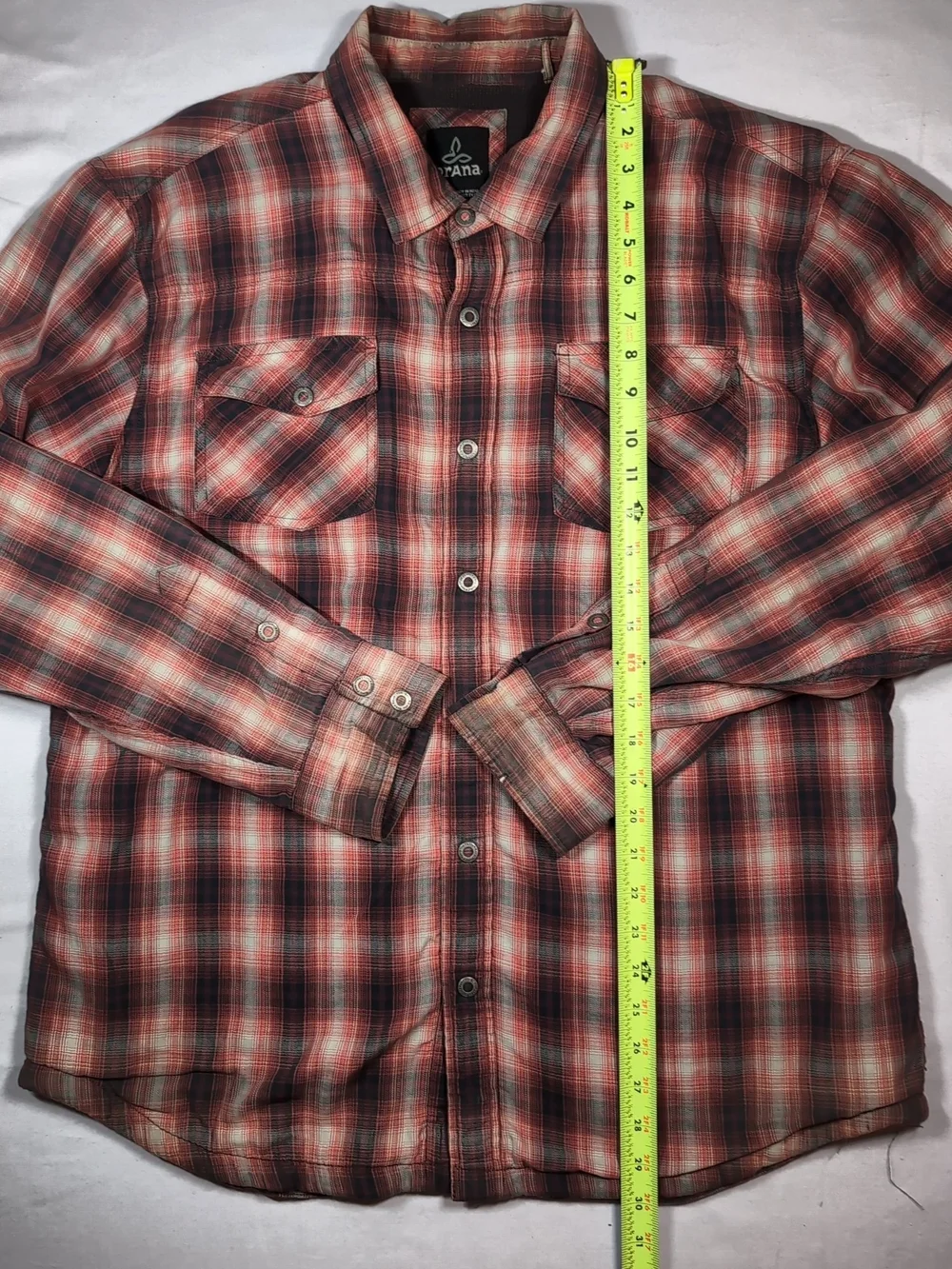 Prana Flannel Lined Snap Shirt Xl - Picture 2 of 7